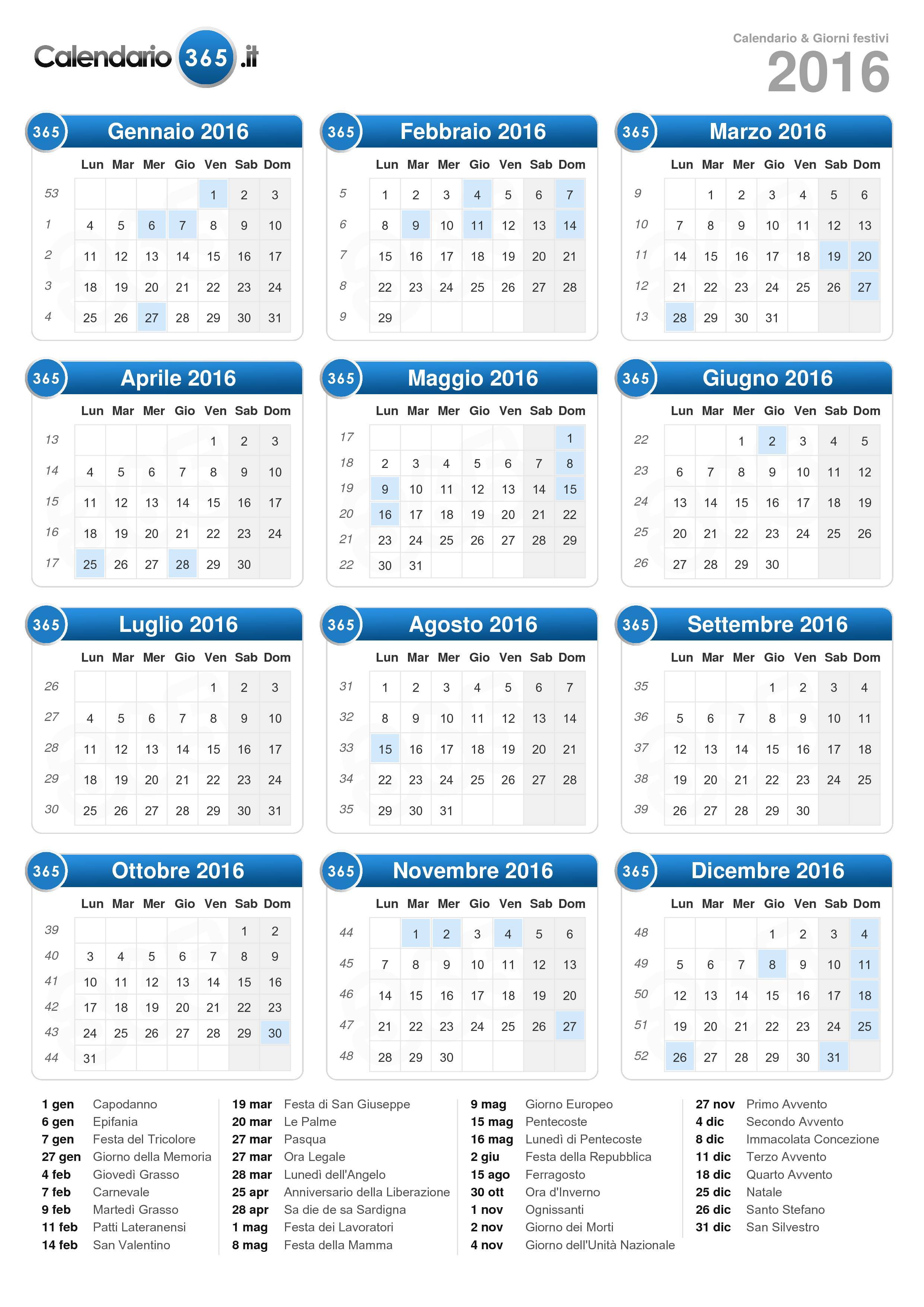 Calendario 16
