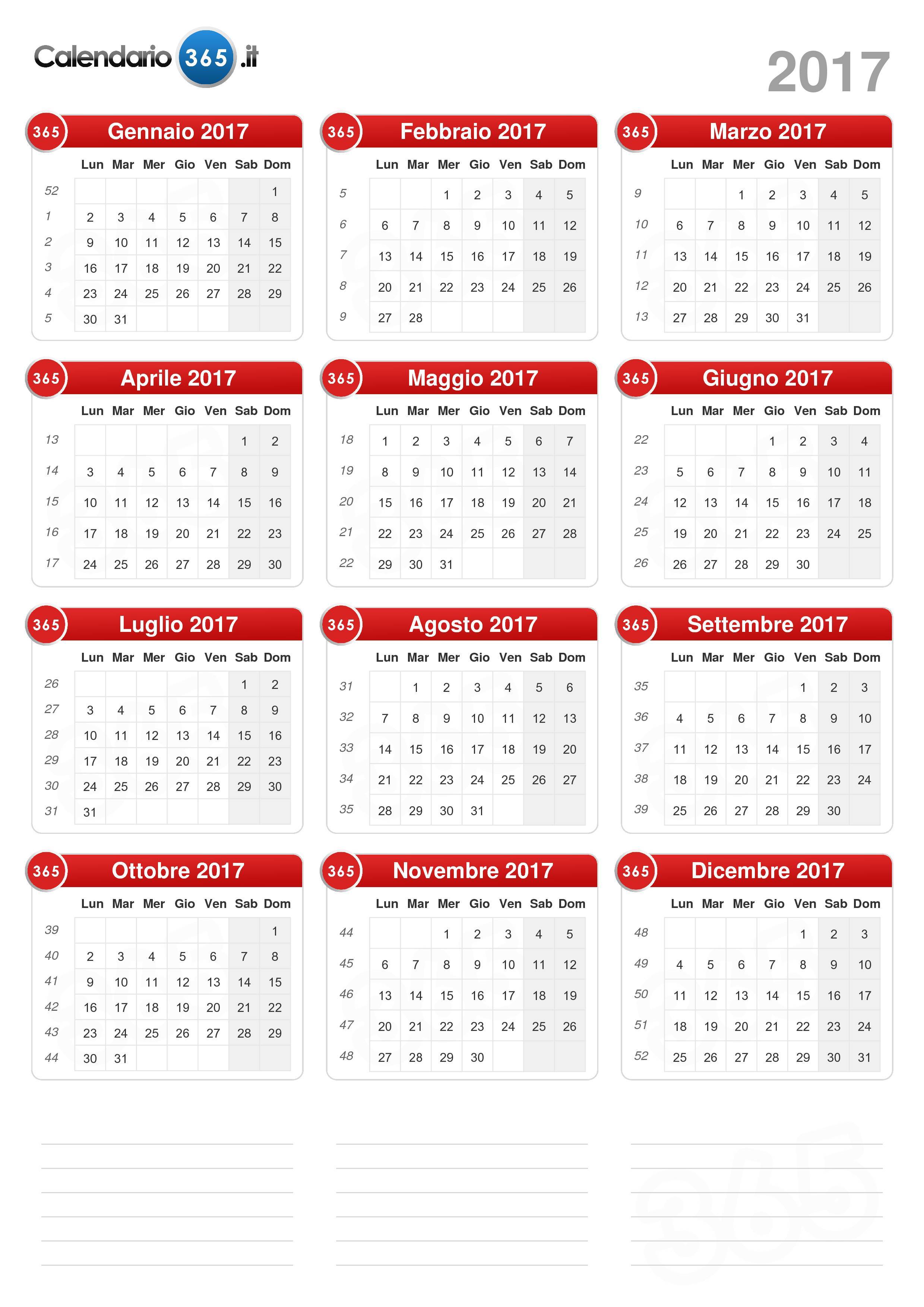 Calendario 17