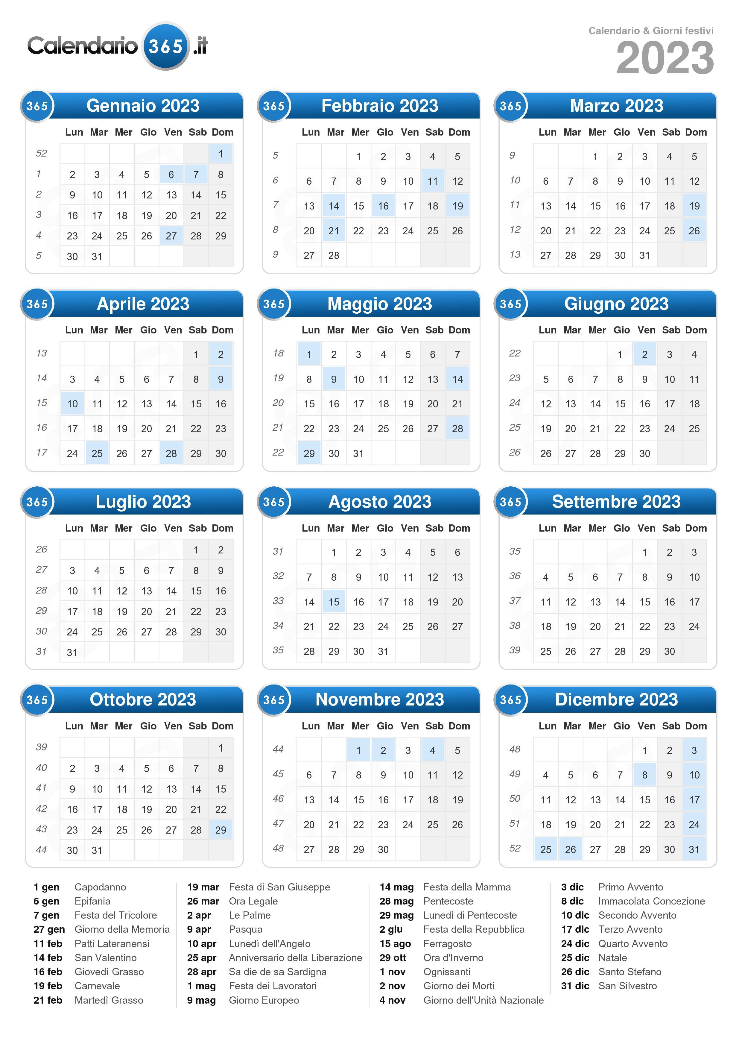 Calendario 2023