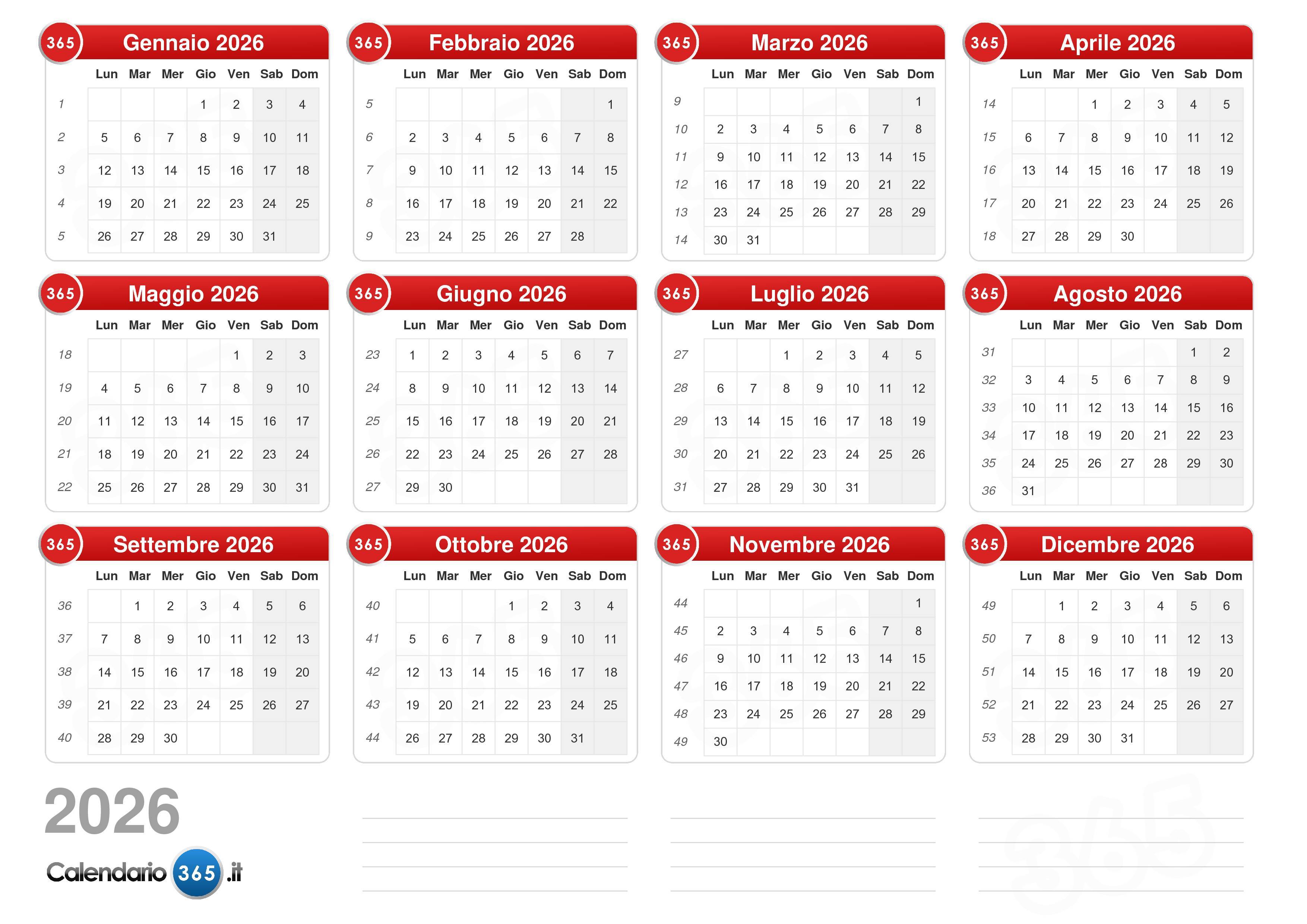 Calendario 2026 Calendario 2026
